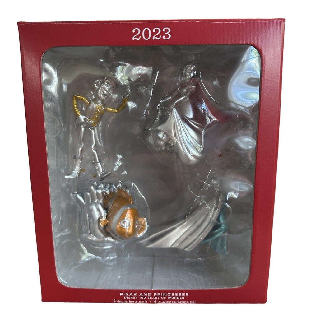 Hallmark Disney Pixar and Princesses 100 Years Of Wonder, Set of 4 ~ NEW
